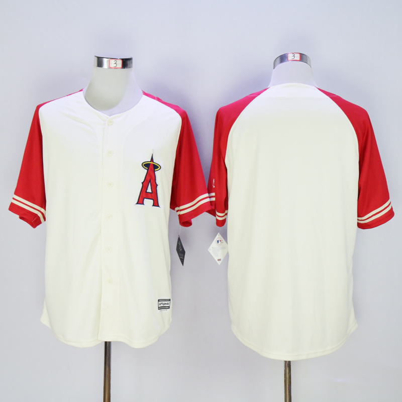 Men Los Angeles Angels Blank Cream Throwback MLB Jerseys->los angeles angels->MLB Jersey